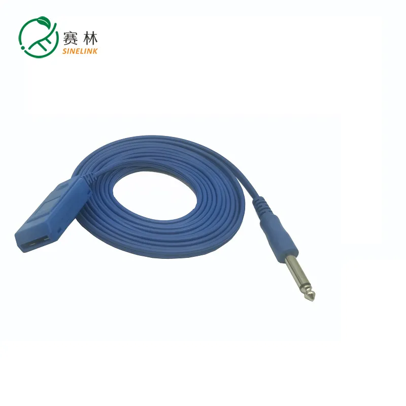 Φ6.35mm পুনঃব্যবহারযোগ্য ইলেক্ট্রোসার্জিক্যাল গ্রাউন্ডিং রোগীর প্যাড প্লেট সংযোগকারী তারগুলি